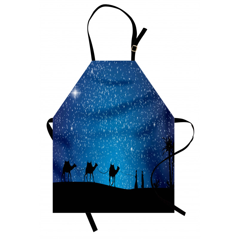 3 Camels Walking at Night Apron