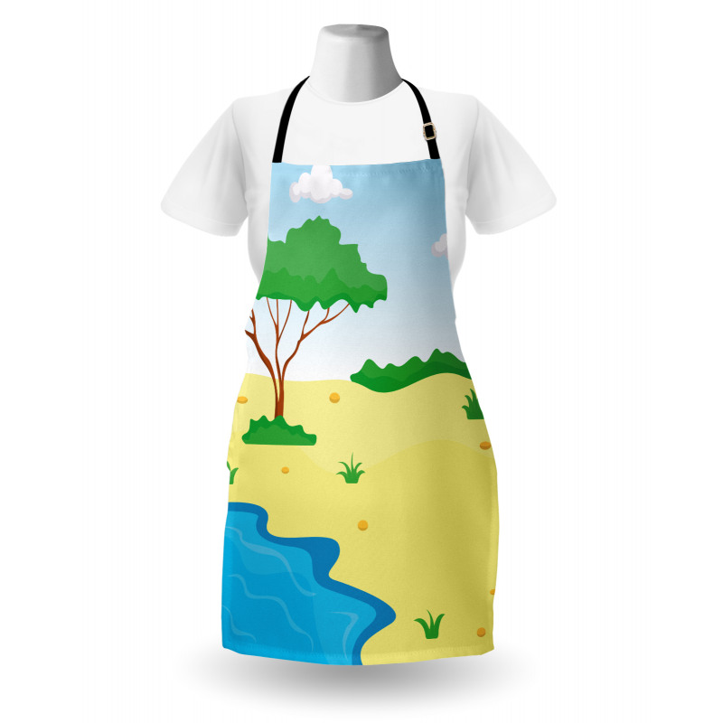 Cartoon Style Little Pond Apron