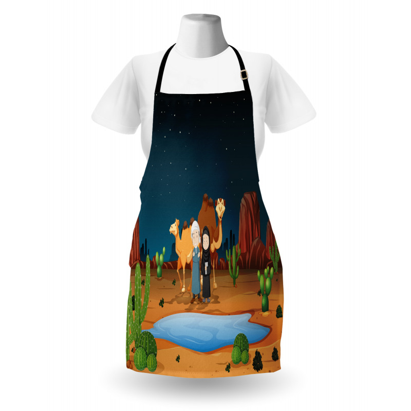 People Camels Cactus Apron