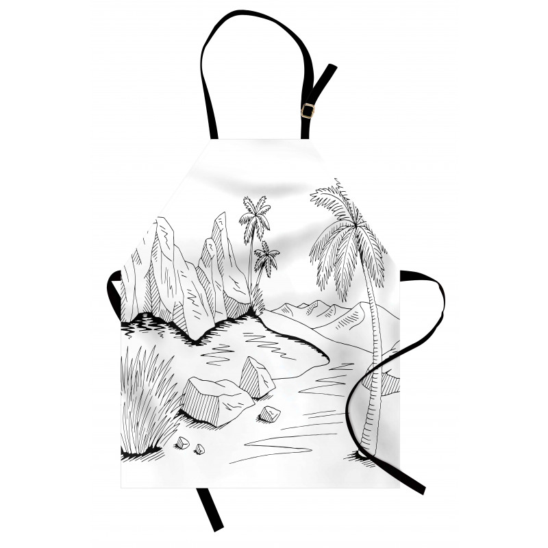 Pencil Sketch Outline Drawing Apron