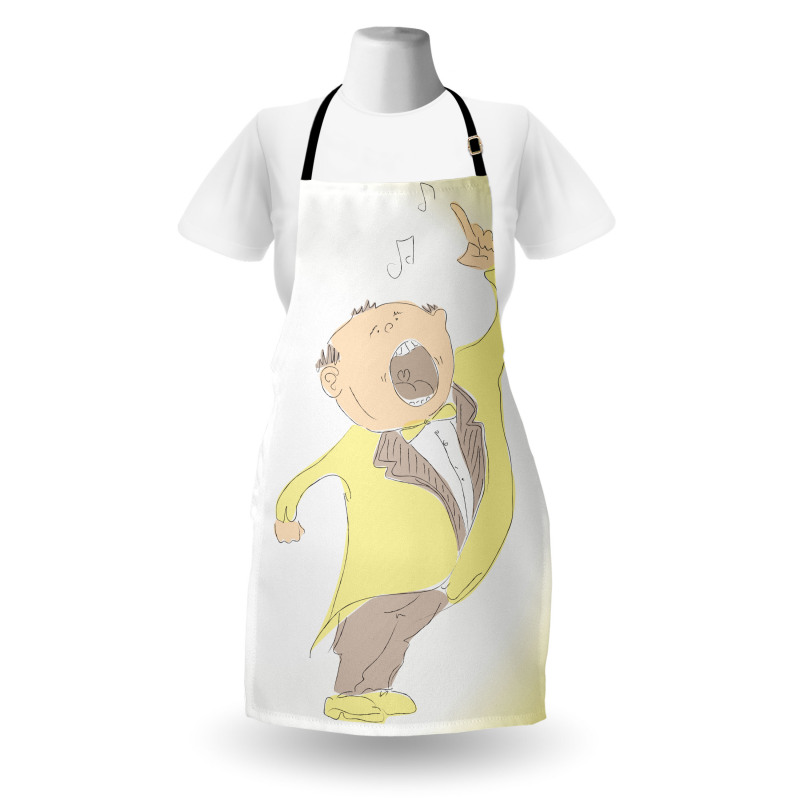 Singing Man Pastel Sketch Apron