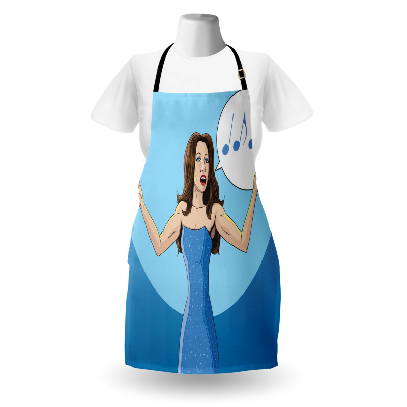 Comic Book Art Singing Woman Apron