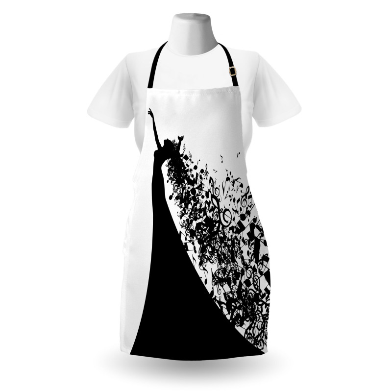 Black and White Singer Woman Apron