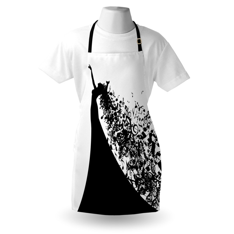 Black and White Singer Woman Apron