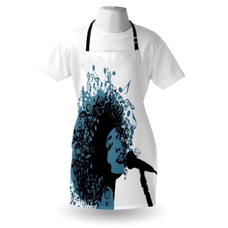 Singer Afro Music Note Hair Apron