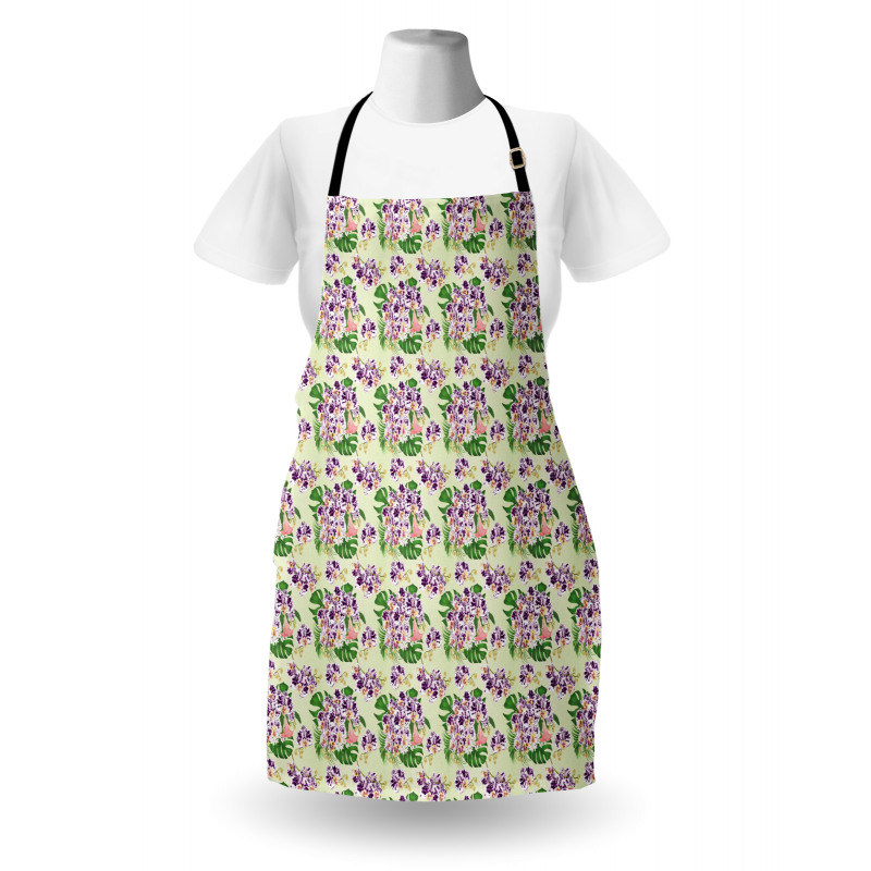 Spotted Orchid Flower Apron