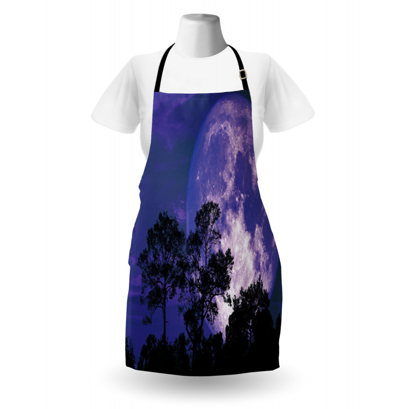 Trees on a Field at Night Apron