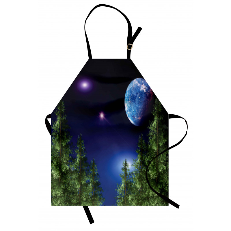 Cosmic Night Pine Trees Apron