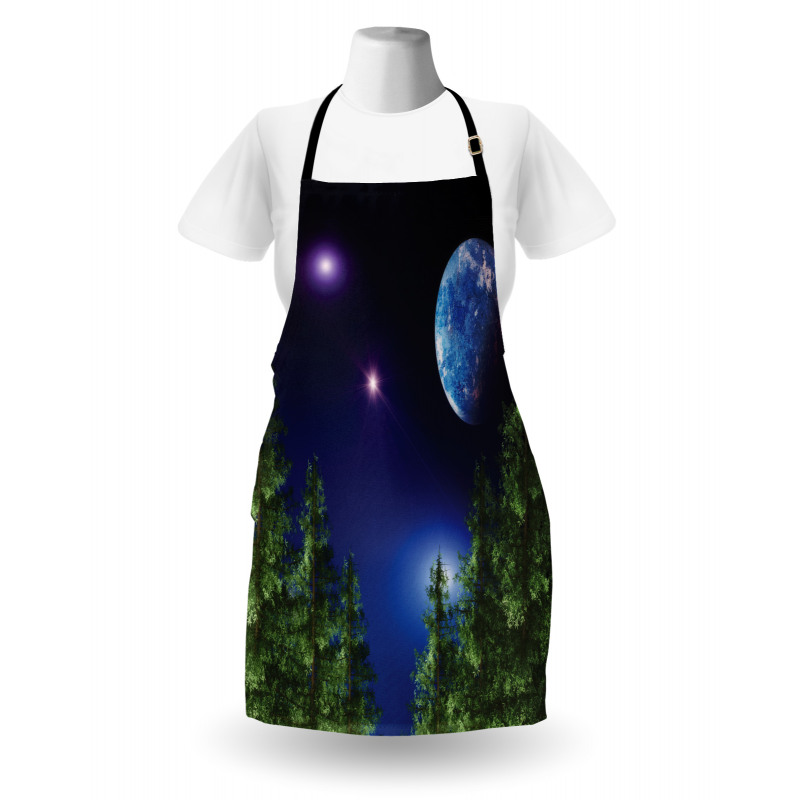 Cosmic Night Pine Trees Apron