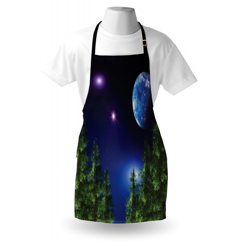 Cosmic Night Pine Trees Apron