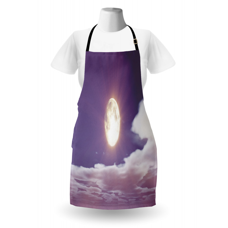 Dramatic Moon and Clouds Apron