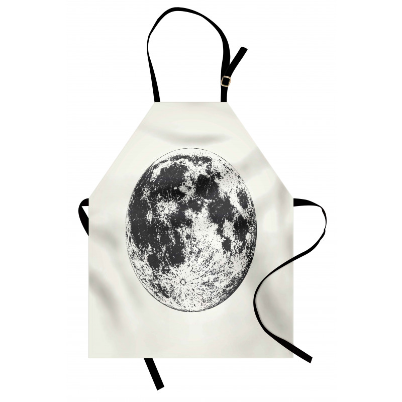 Detailed Sketchy Moon Apron