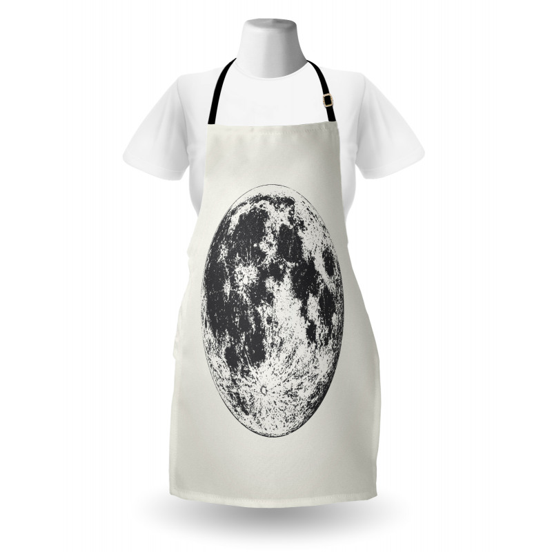 Detailed Sketchy Moon Apron