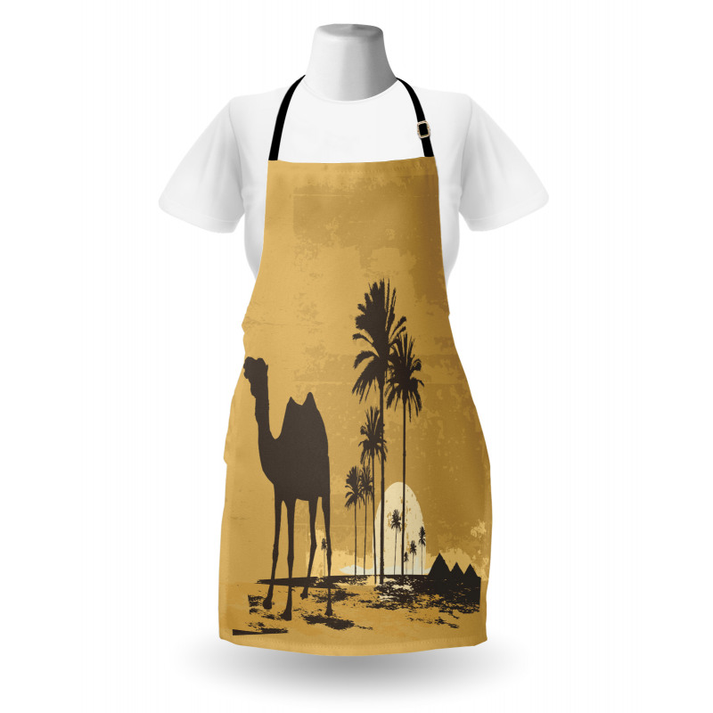 Camel and Palm Trees Sunset Apron