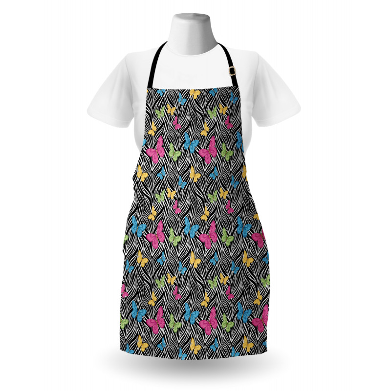 Butterflies on Zebra Apron