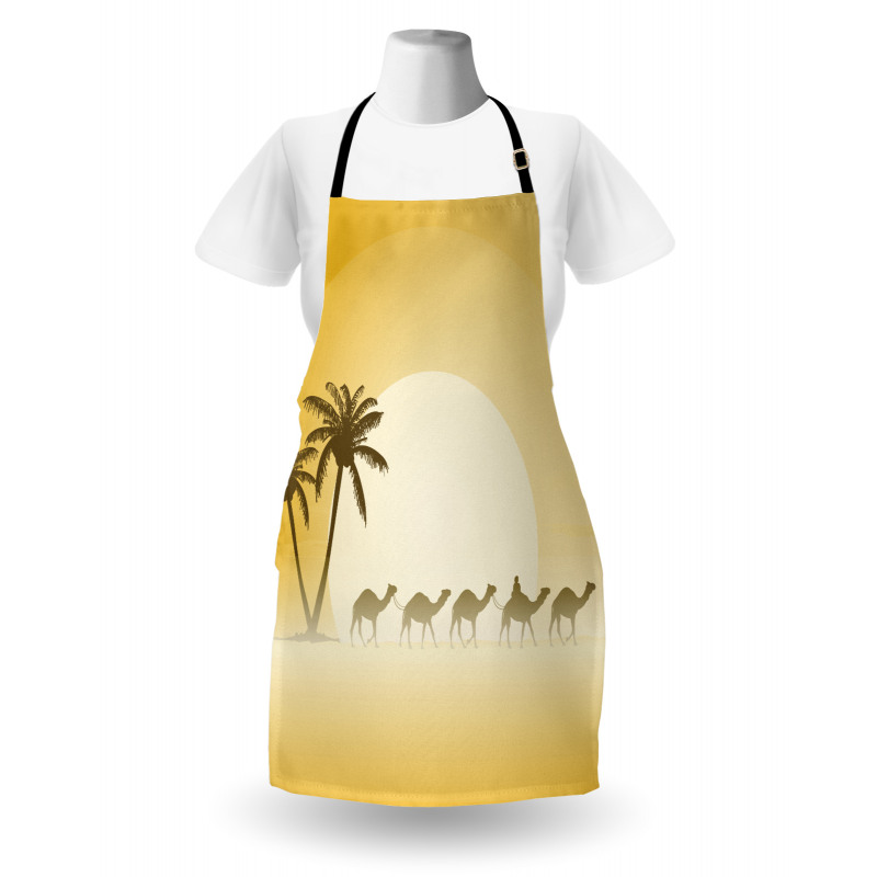 Camel Caravan and Palm Trees Apron