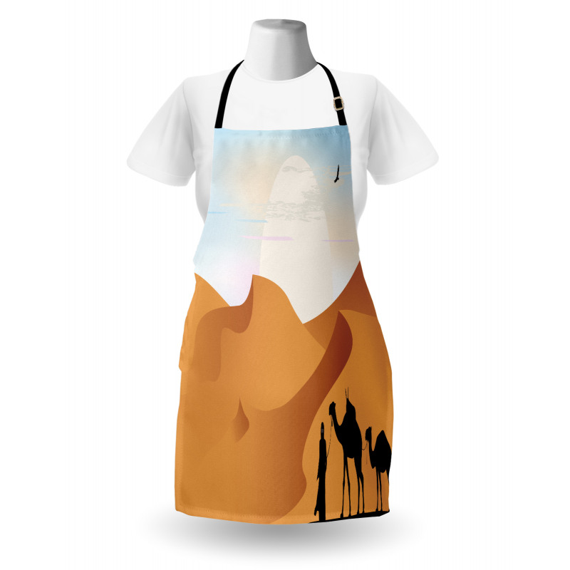 Camels and Man Silhouette Art Apron