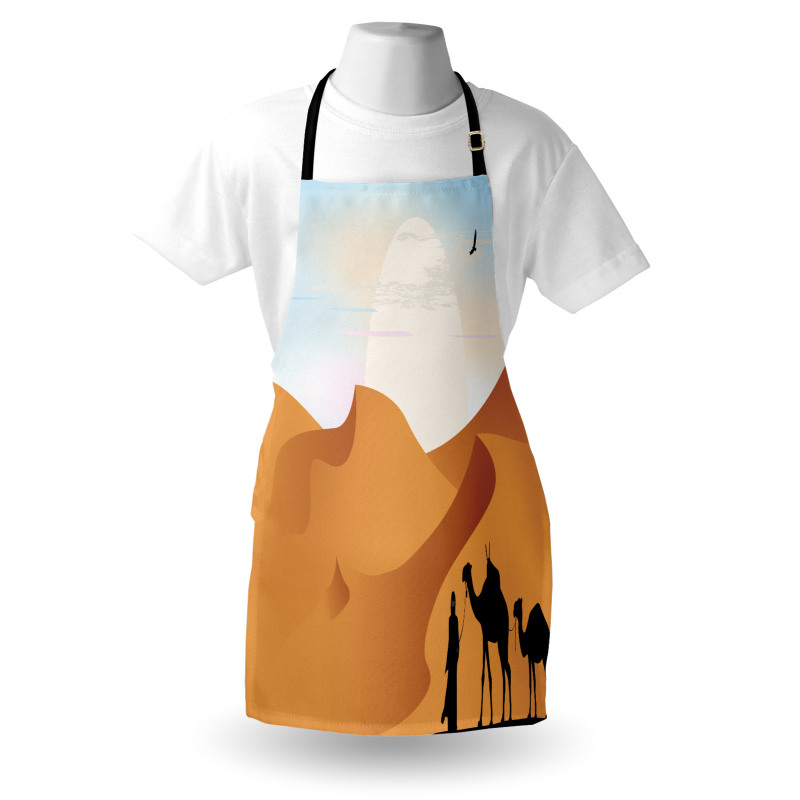 Camels and Man Silhouette Art Apron