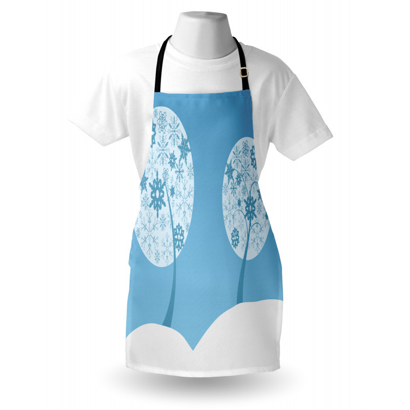 Round Snowflake Trees Apron