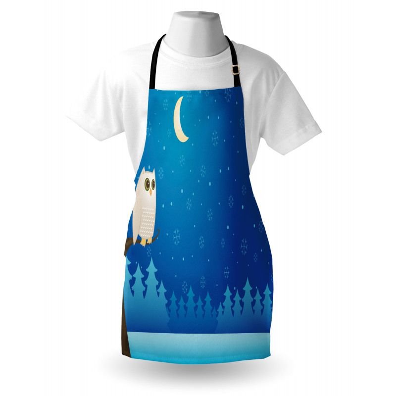 Owl on Tree Branch Art Apron