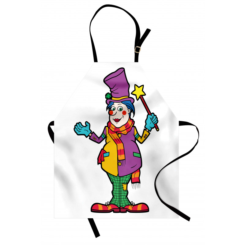 Whimsical Man with Magic Wand Apron