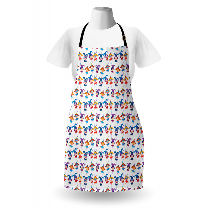 Carnival Women Faces Pattern Apron