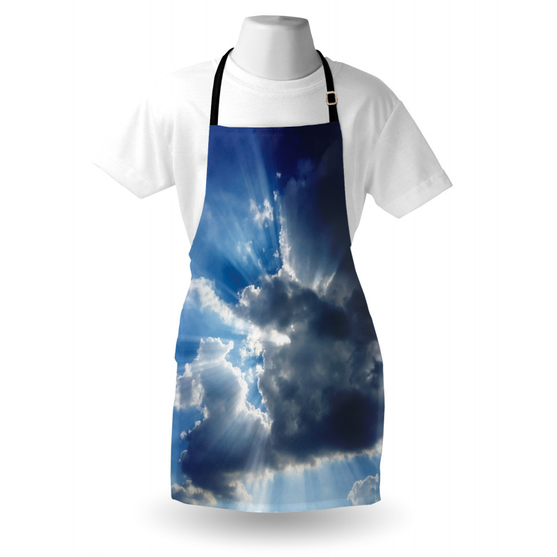 Güneş Mutfak Önlüğü Bulutlar Mavi Temalı