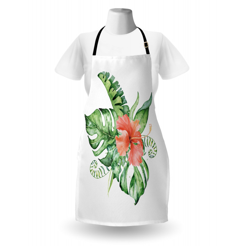 Exotic Flower Leafy Bouquet Apron