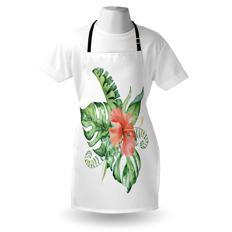 Exotic Flower Leafy Bouquet Apron