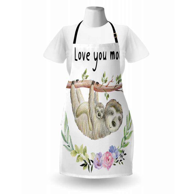 Mom Sloth and Baby Apron