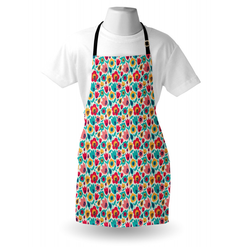 Graphical Flower Silhouettes Apron