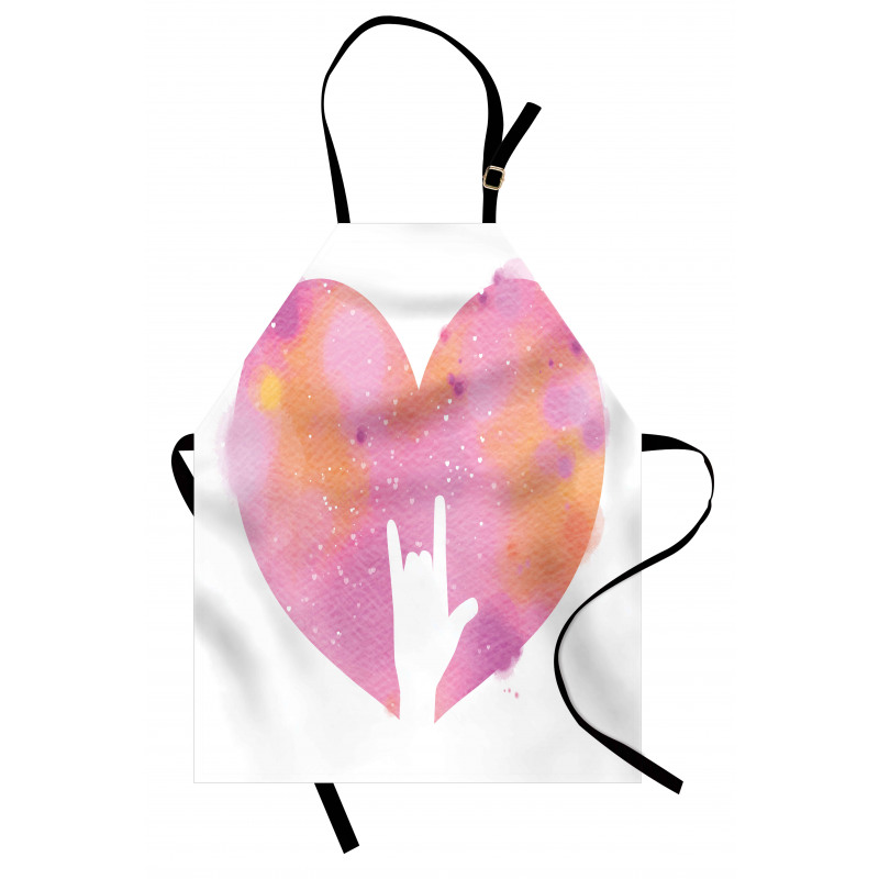 Watercolor Heart Rock Sign Apron