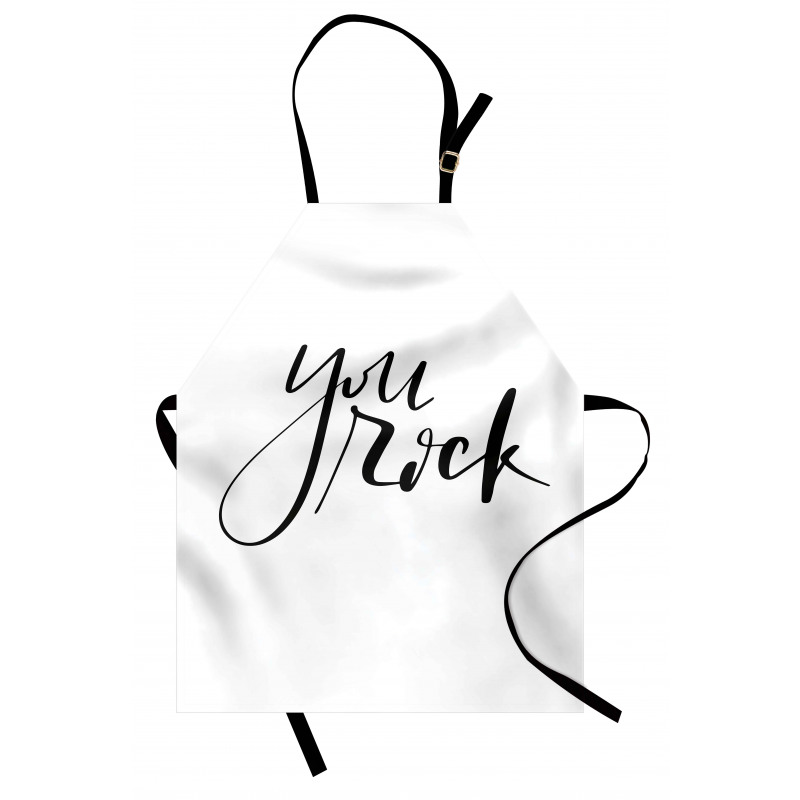 Monochrome Cursive Motto Apron