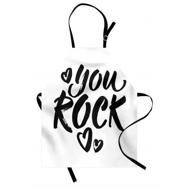 Monochrome Cursive Wording Apron