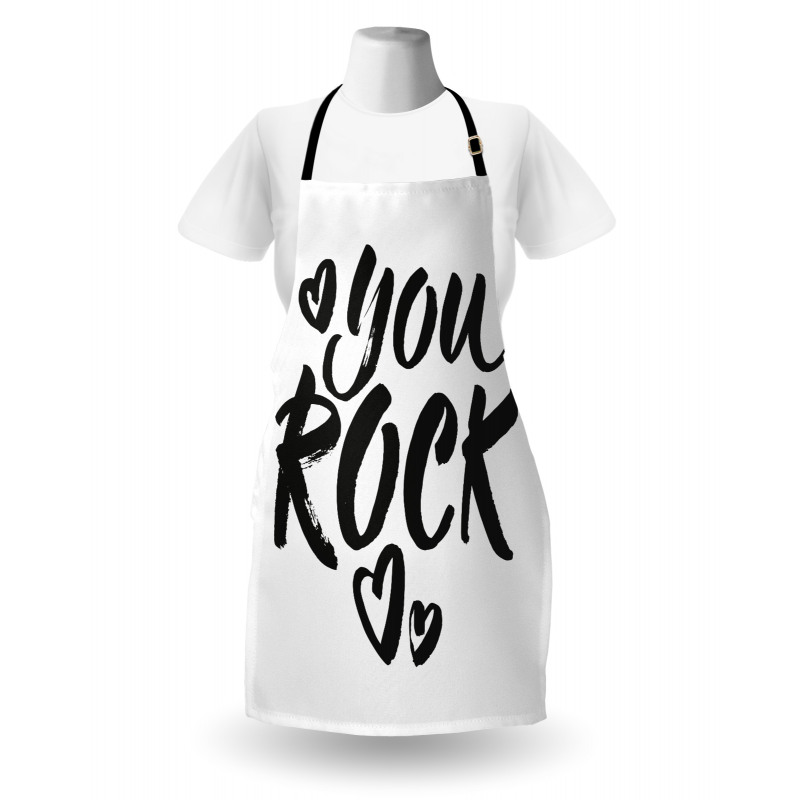 Monochrome Cursive Wording Apron