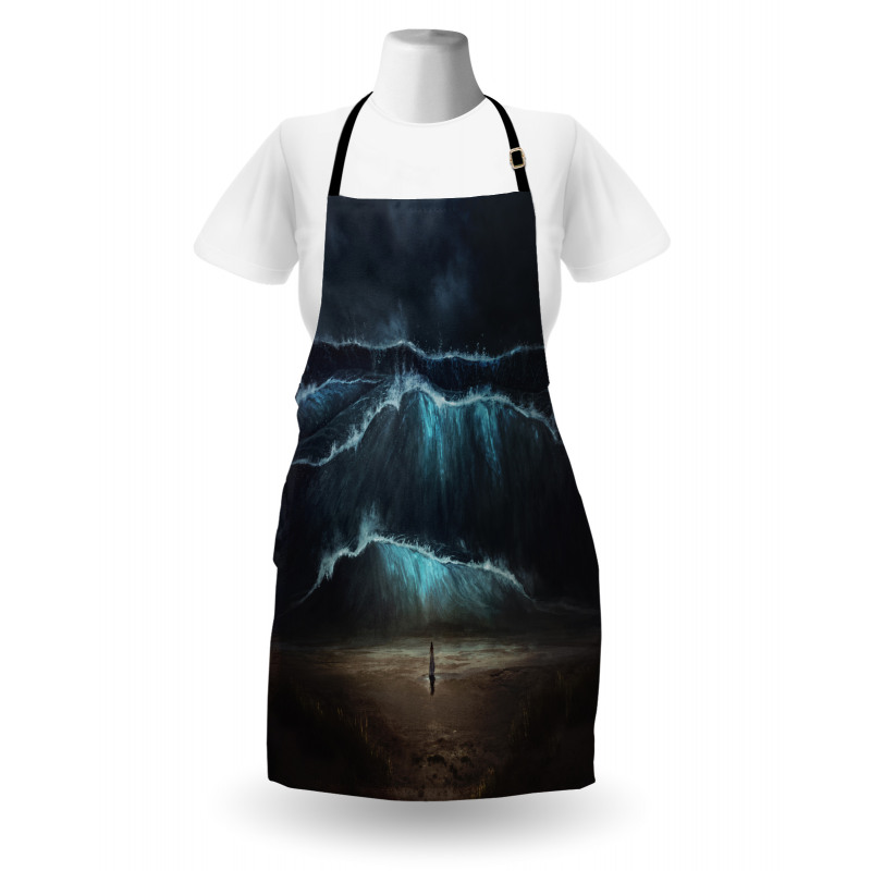 Gothic Wave Alone Woman Apron