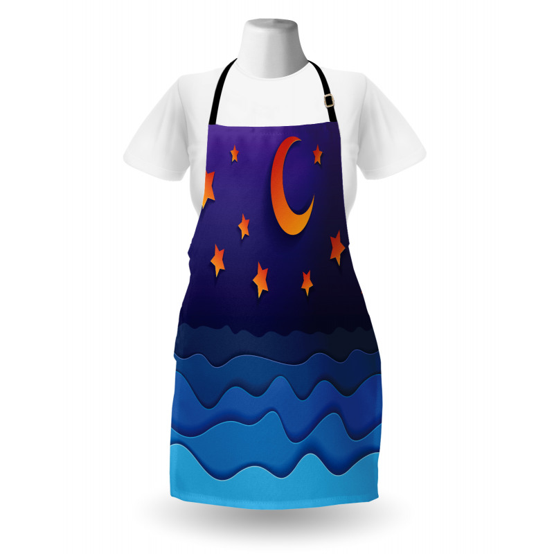 Paper Cut Style Sky Apron