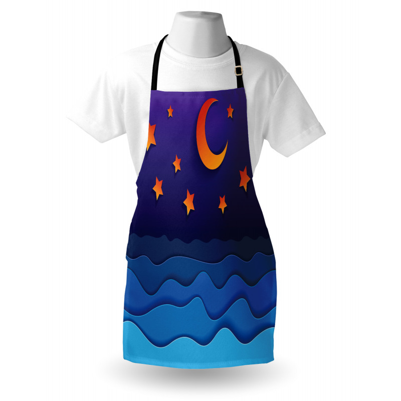 Paper Cut Style Sky Apron