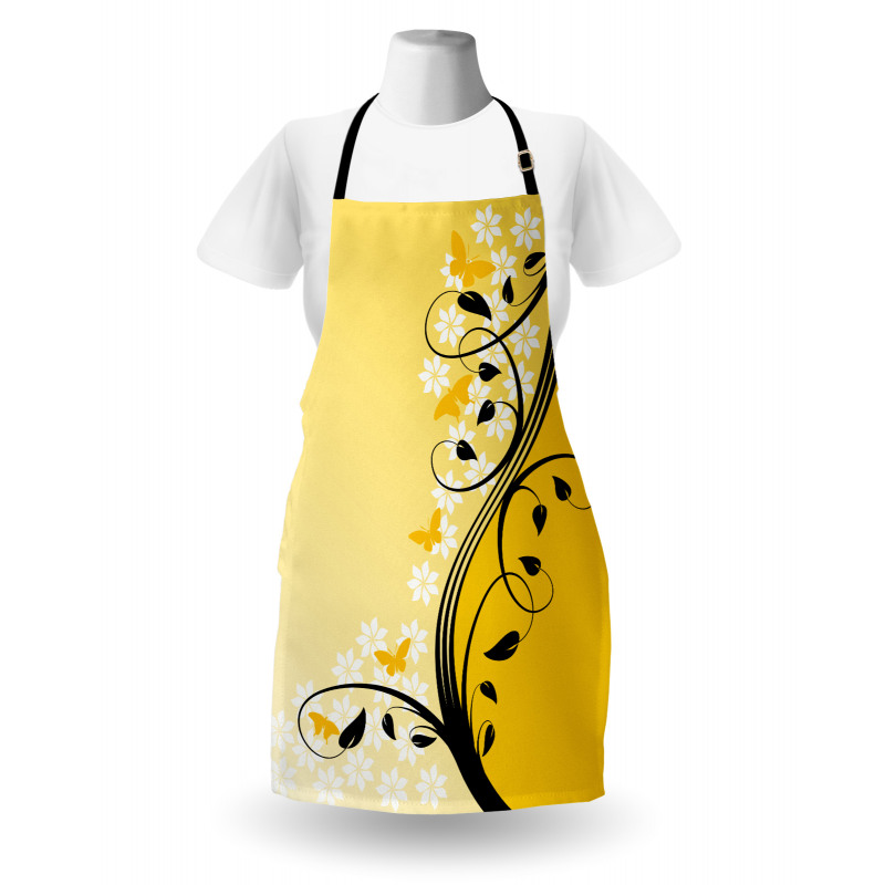 Butterfly Grape Leaves Art Apron