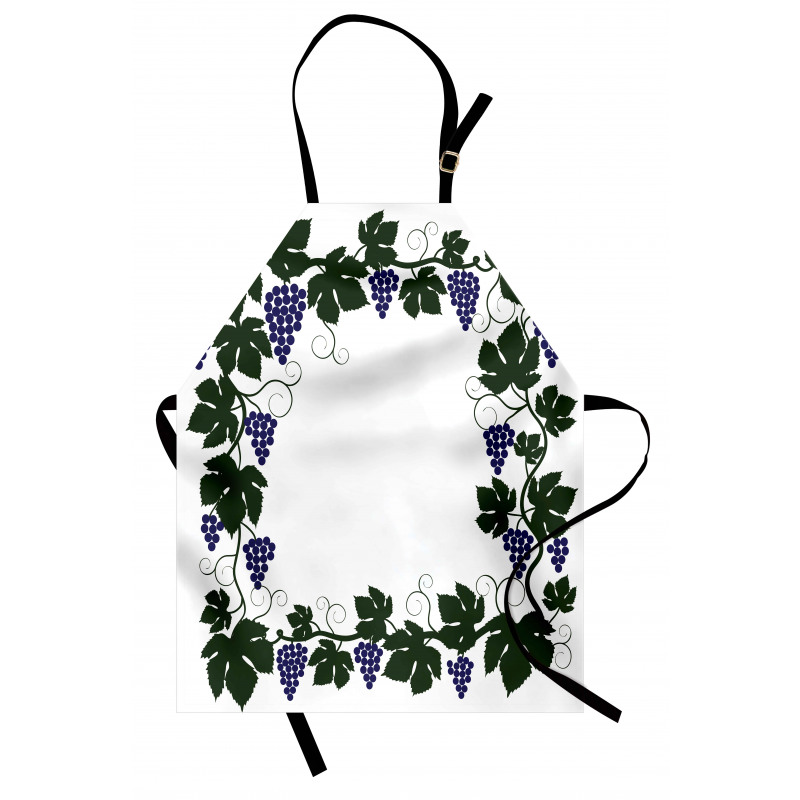 Grape Leaves Frame Graphic Apron