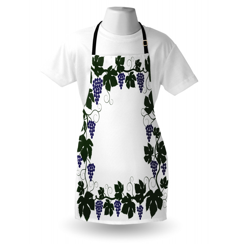 Grape Leaves Frame Graphic Apron