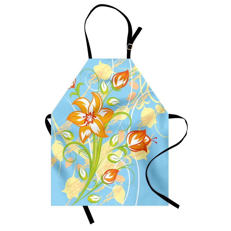 Retro Style Tiger Lily Art Apron