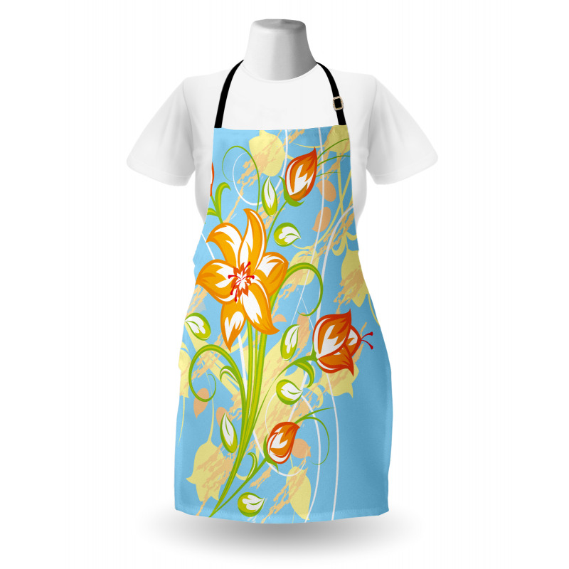 Retro Style Tiger Lily Art Apron