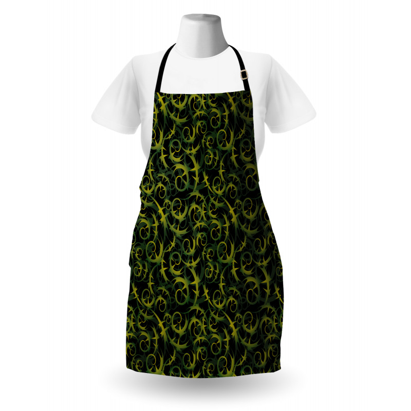 Dark Tones Abstract Ivy Grape Apron