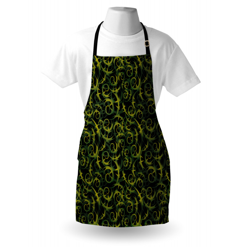 Dark Tones Abstract Ivy Grape Apron