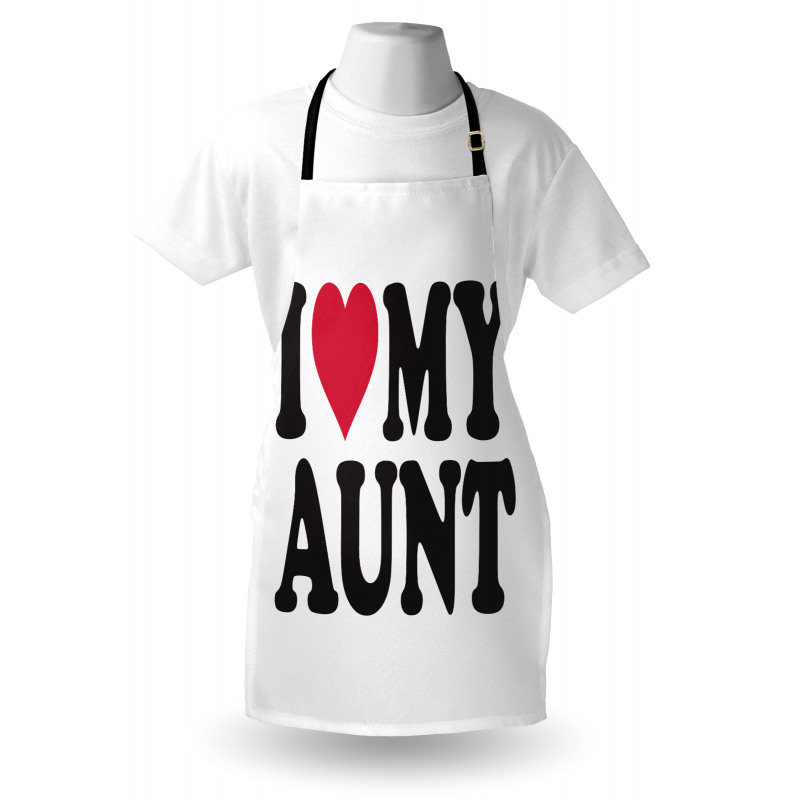 I Love My Aunt Bold Text Font Apron