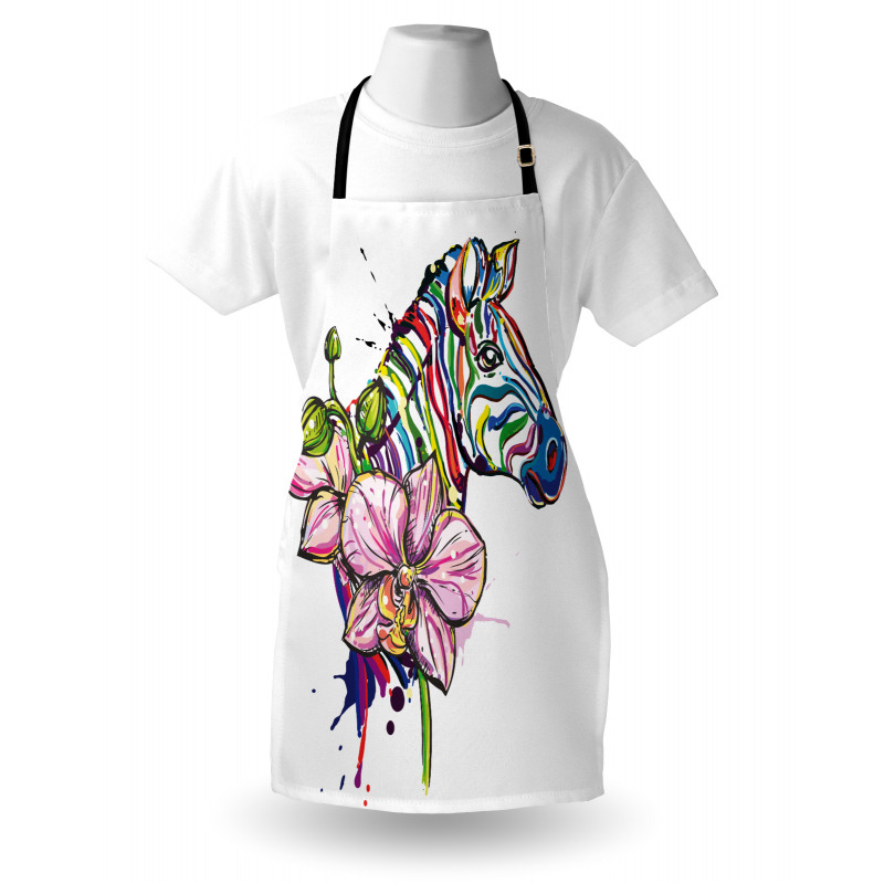 Animal Orchid Ink Art Apron