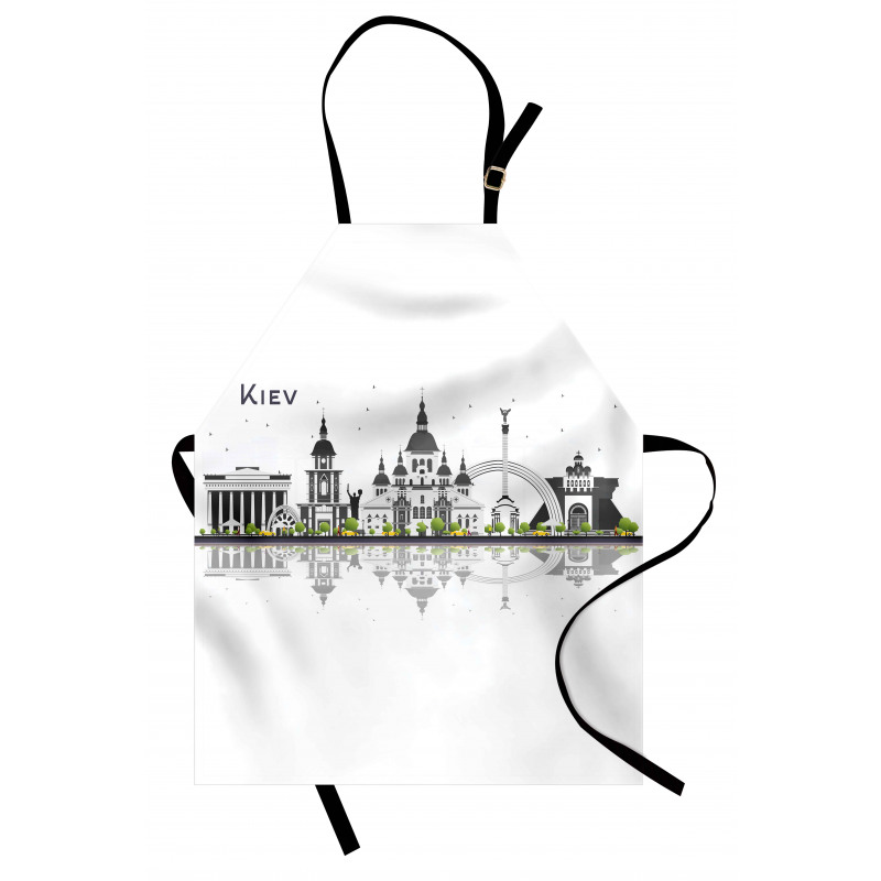 Kiev Skyline Reflection Art Apron