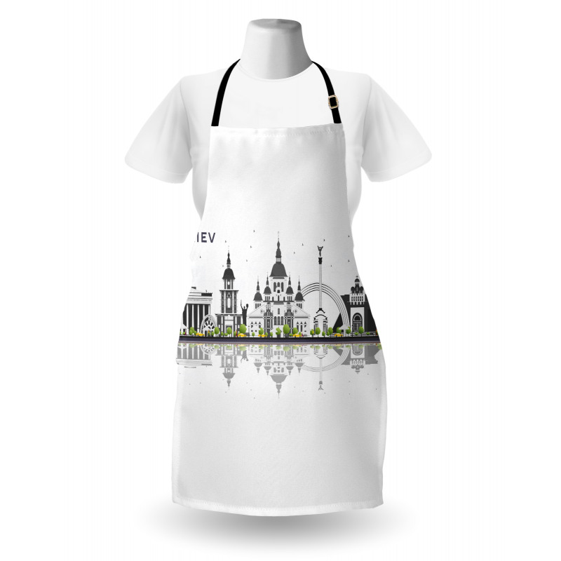 Kiev Skyline Reflection Art Apron