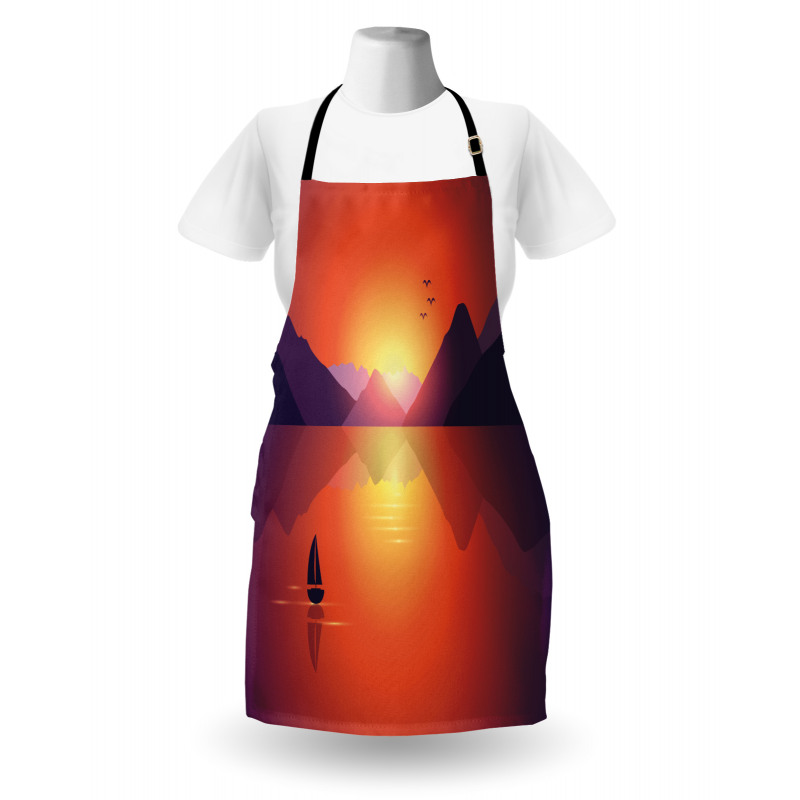 Lonely Sailboat at Sunset Apron